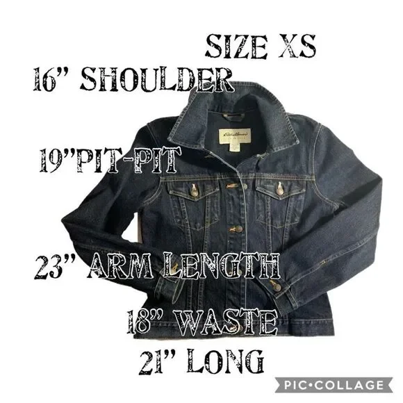 New!! Eddie Bauer dark wash jeans jacket - Picture 8 of 11
